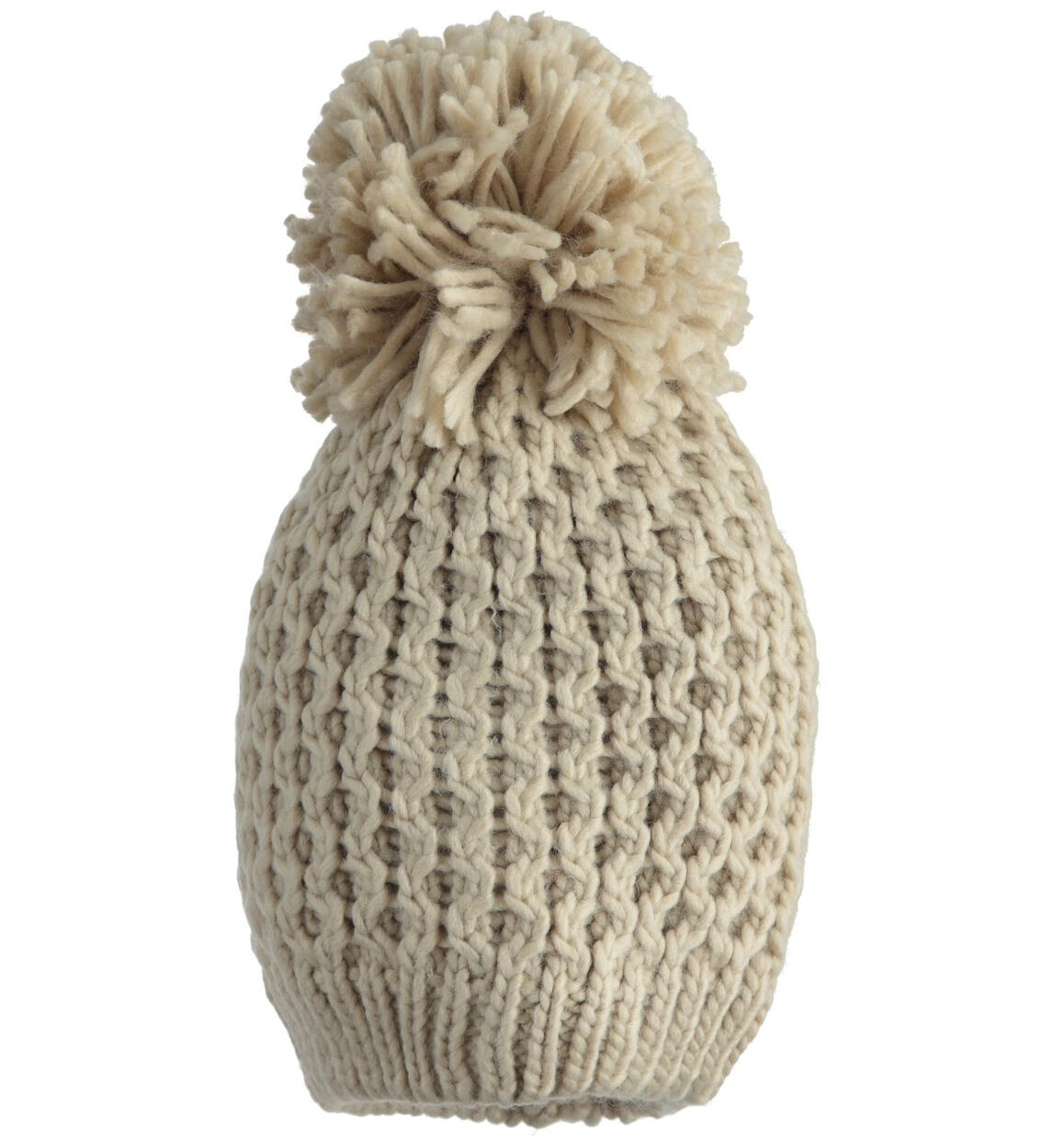 Cappello ragazza con pompon BEIGE iDO