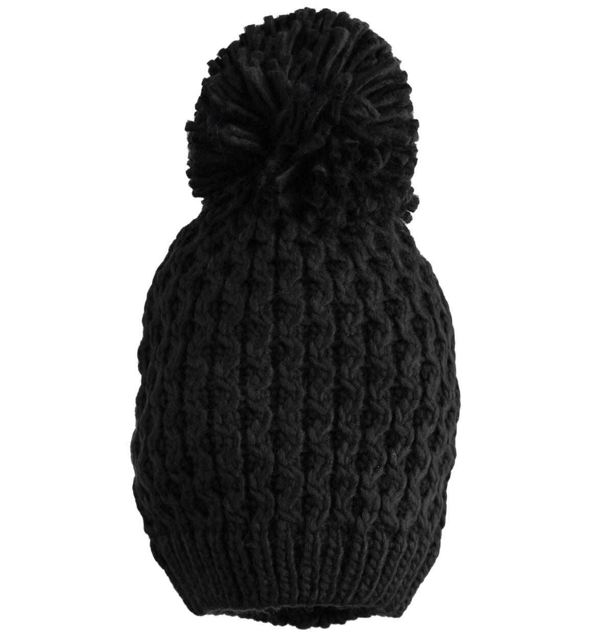 Cappello ragazza con pompon NERO iDO