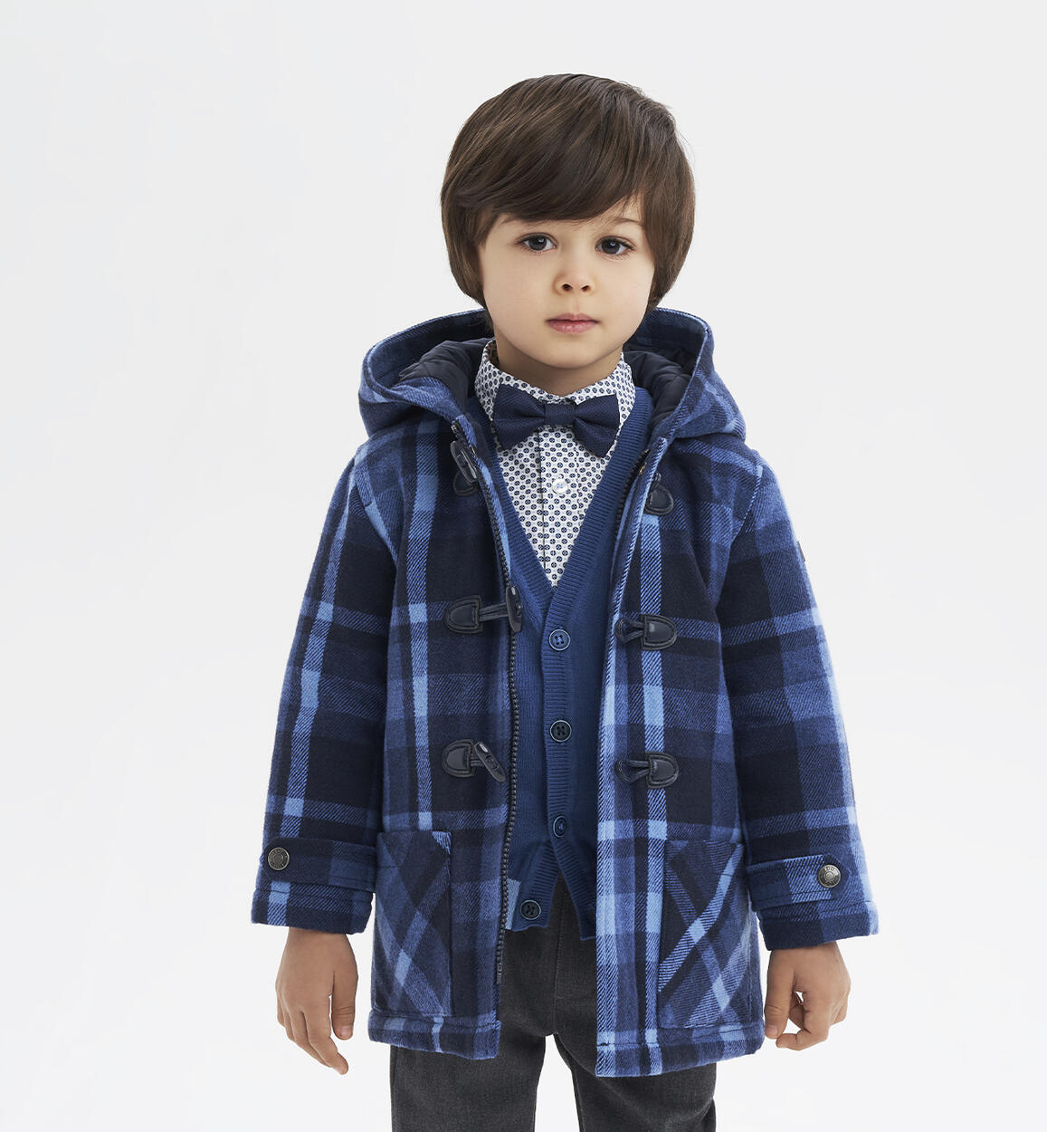 Cappotto bambino a quadri BLU iDO