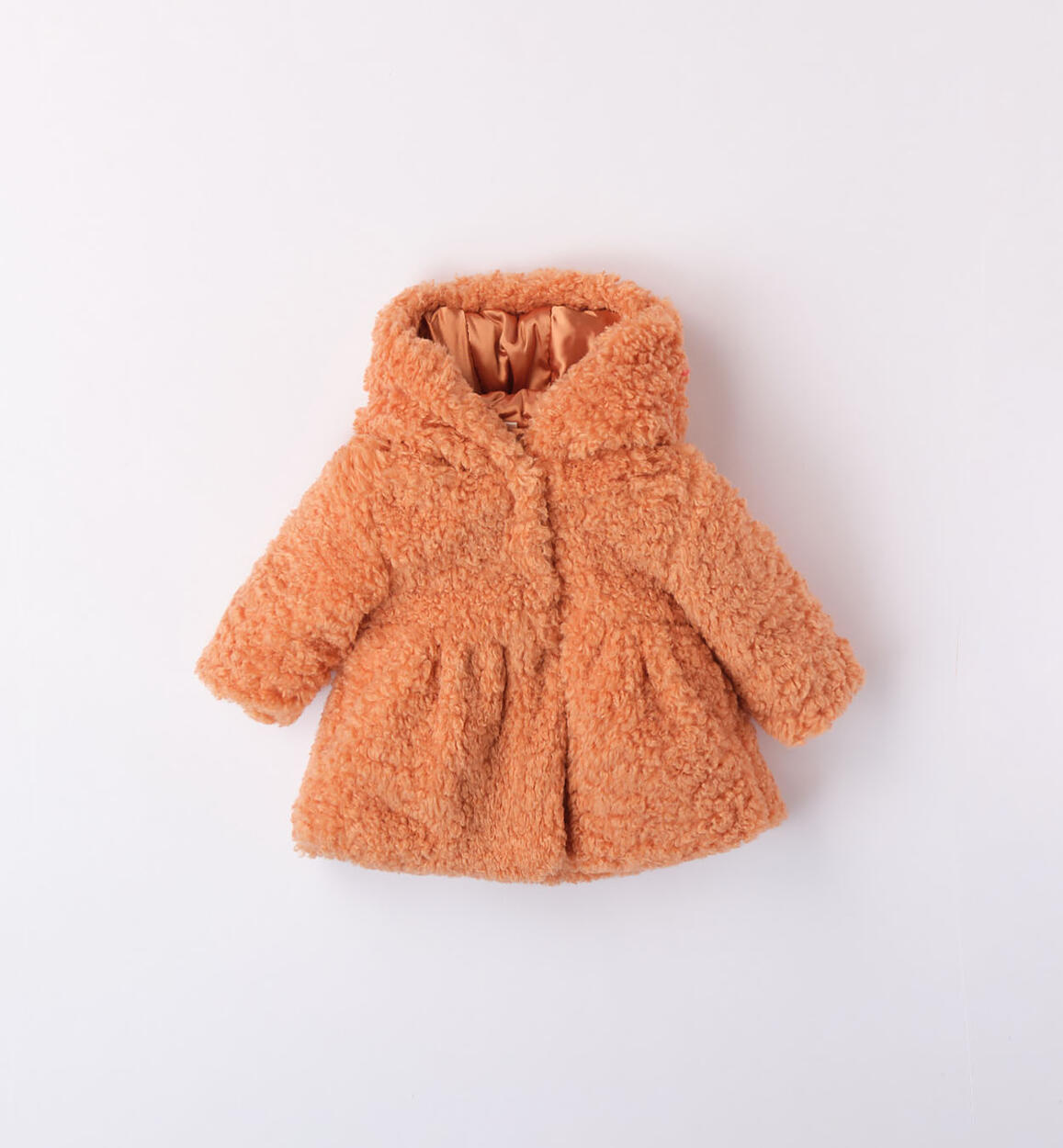 Cappotto teddy bimba con cappuccio MARRONE iDO