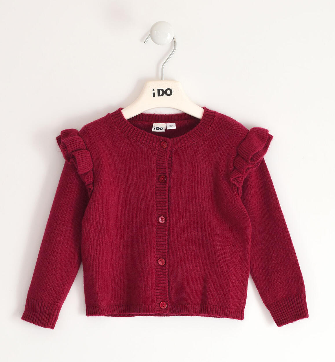 Cardigan bambina con balze ROSA iDO