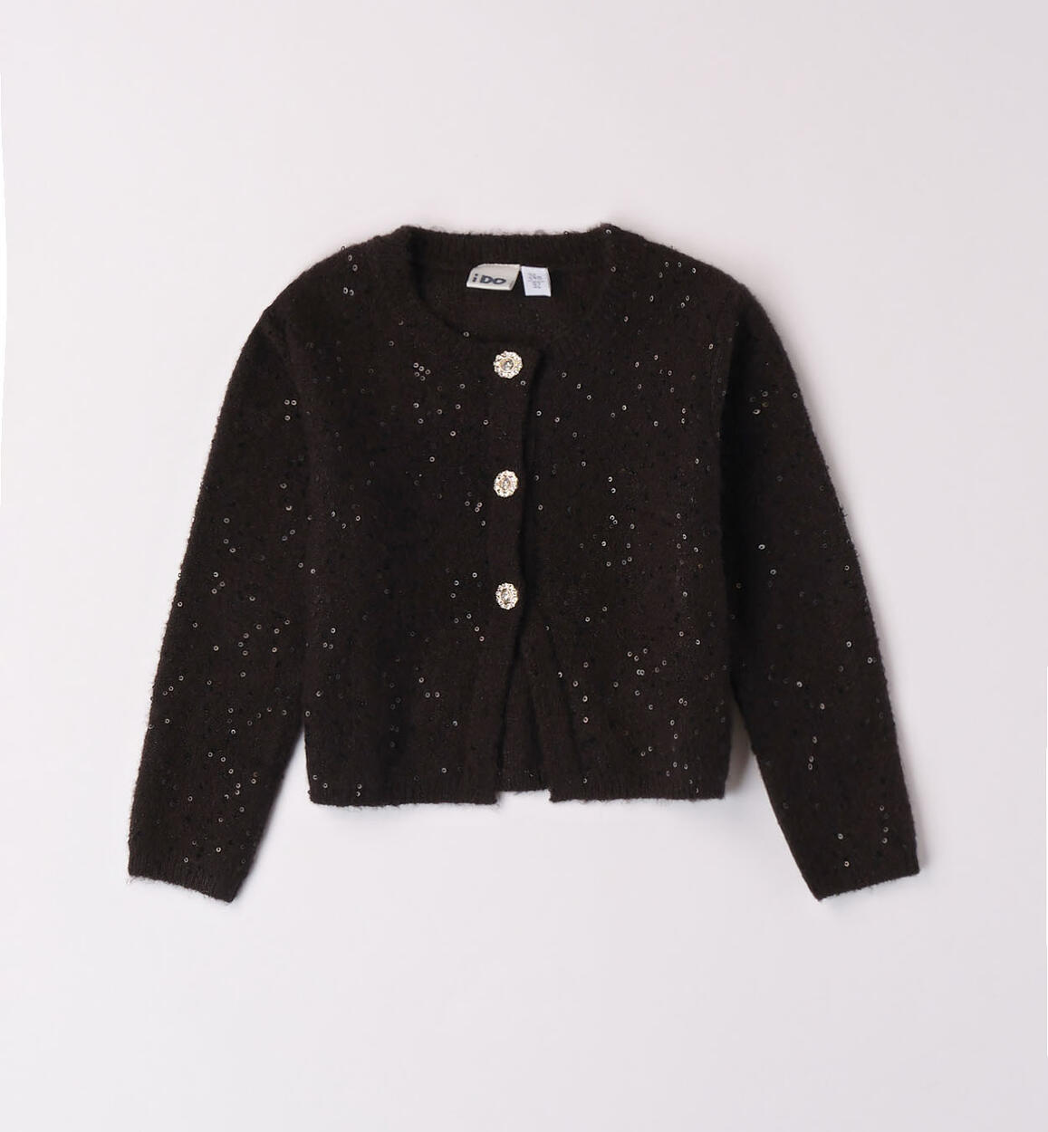 Cardigan bambina con paillettes NERO iDO