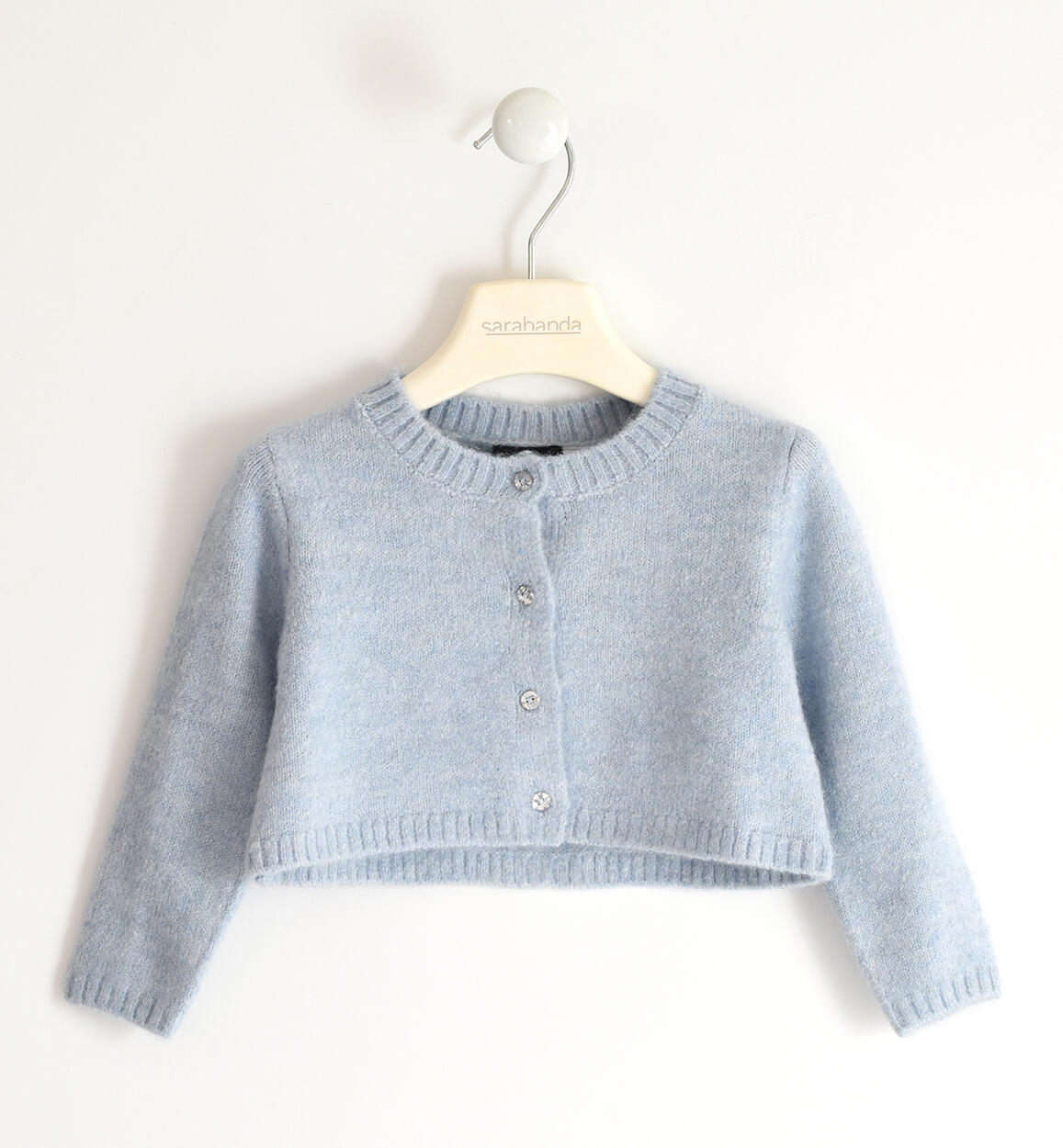 Cardigan bambina in tricot stretch AZZURRO Sarabanda