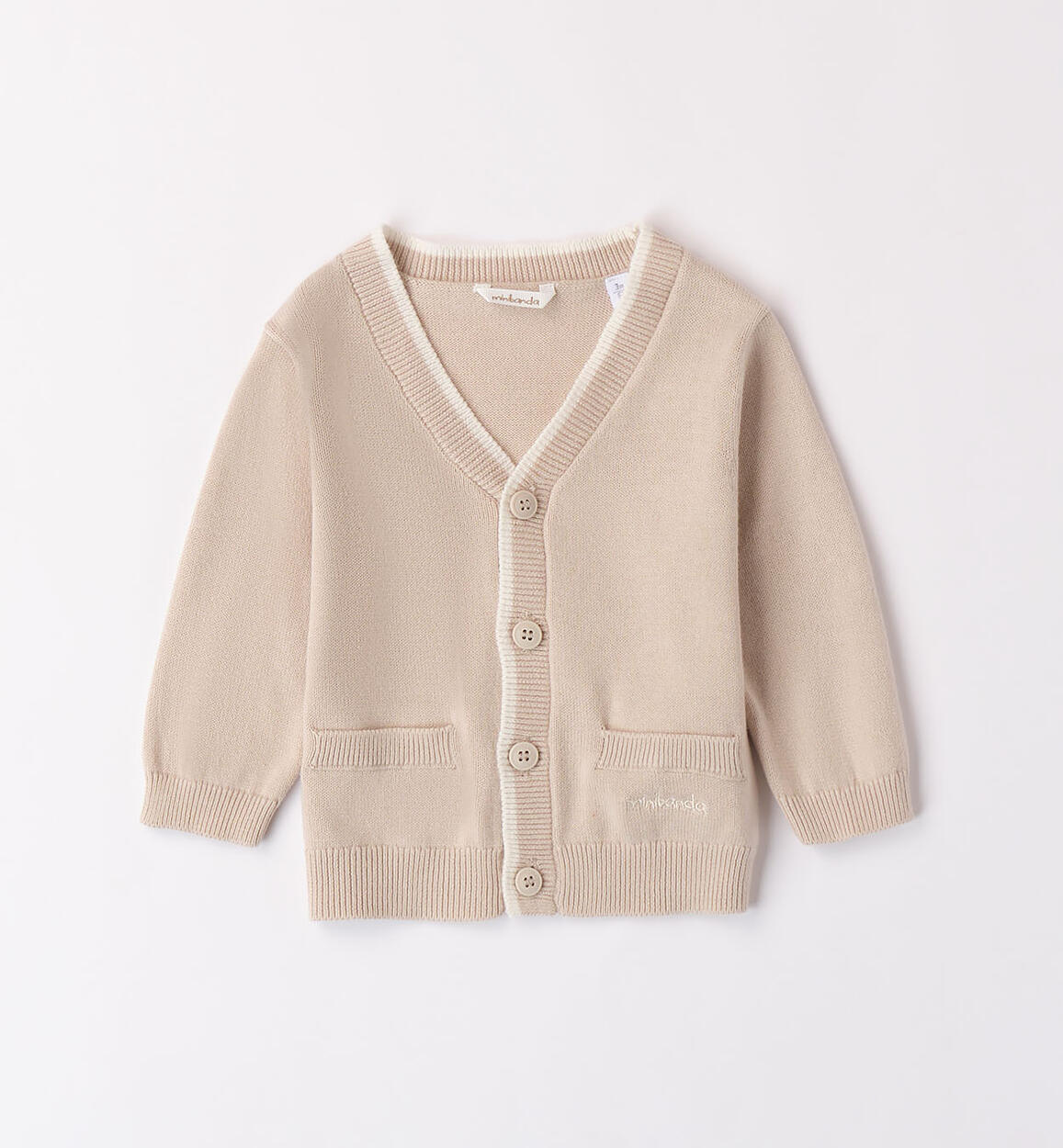 Cardigan bimbo 100% cotone BEIGE Minibanda