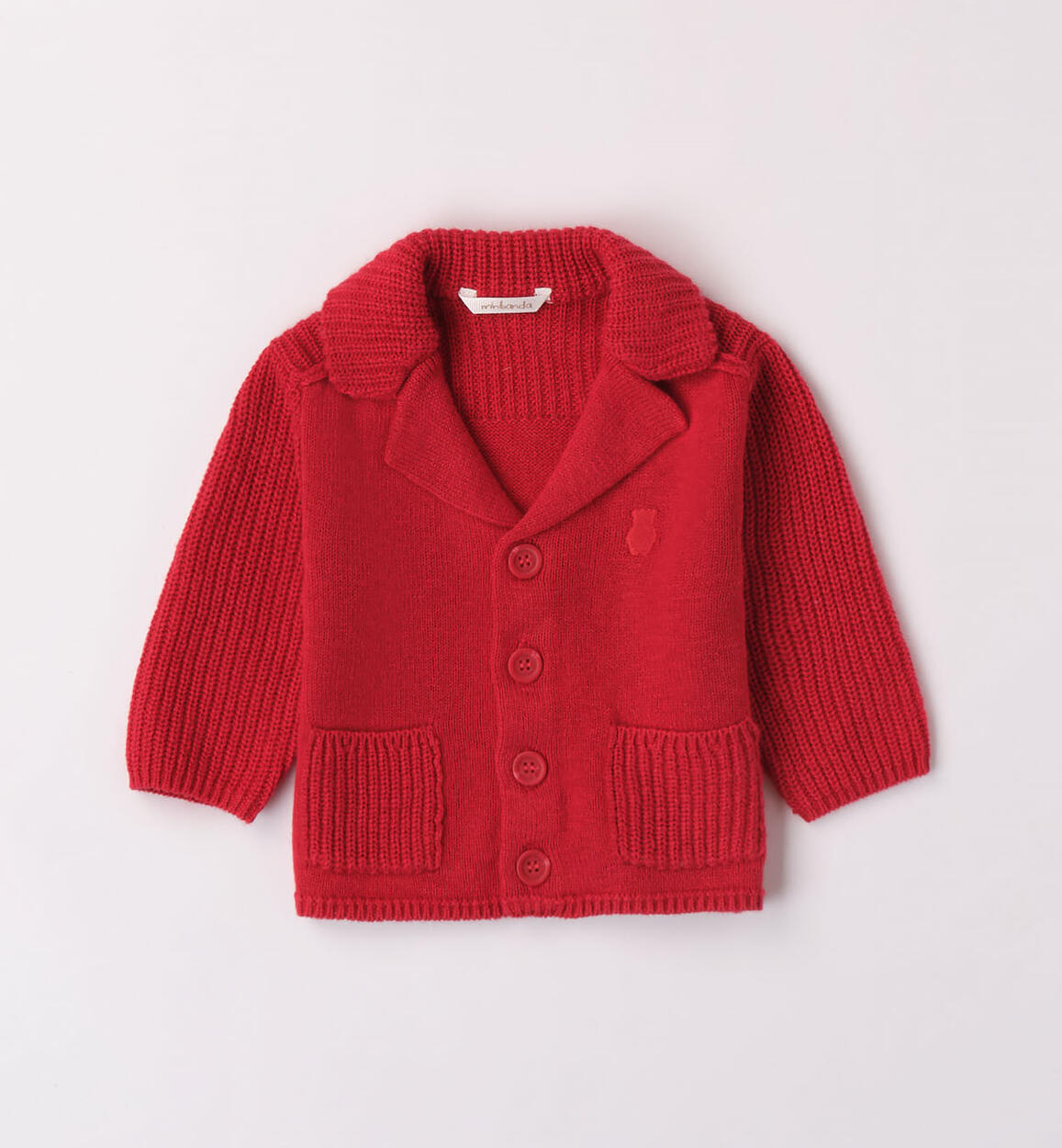 Cardigan bimbo con tasche ROSSO Minibanda