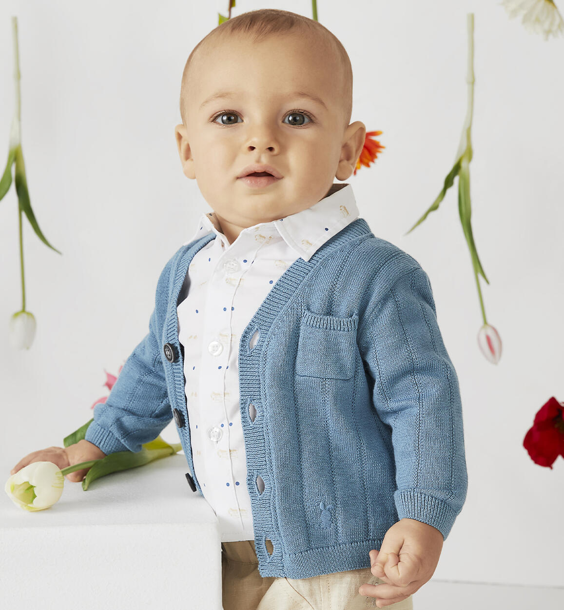 Cardigan bimbo con taschino BLU iDO