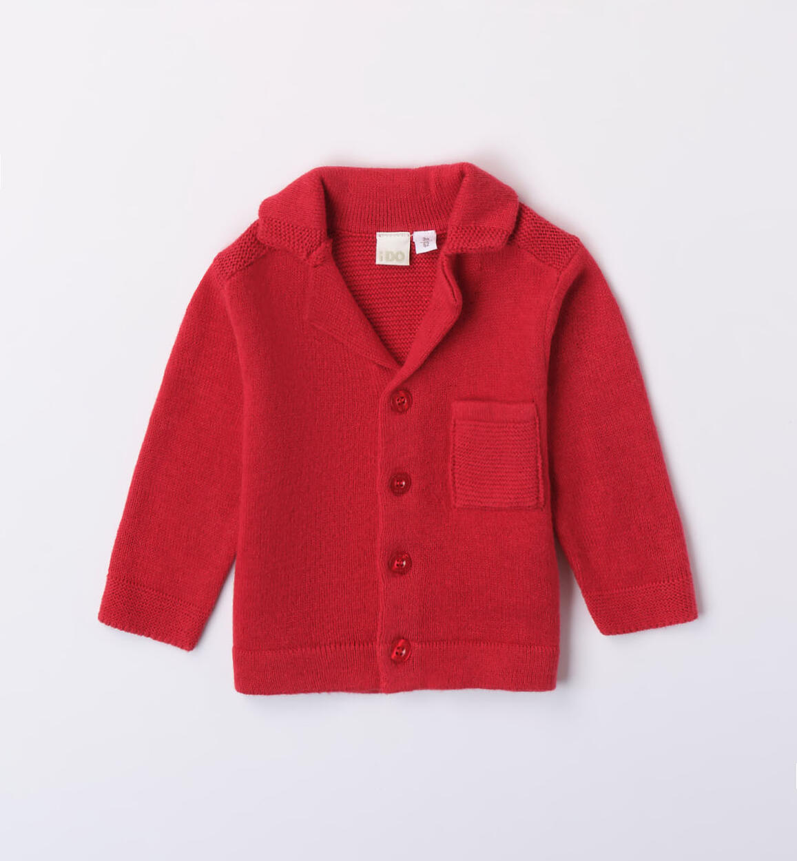 Cardigan bimbo con toppe ricamate ROSSO iDO