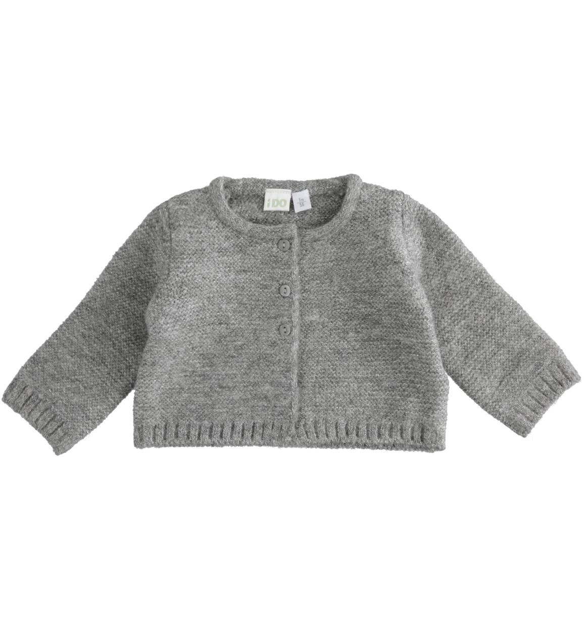 Cardigan in tricot con filo lurex GRIGIO iDO