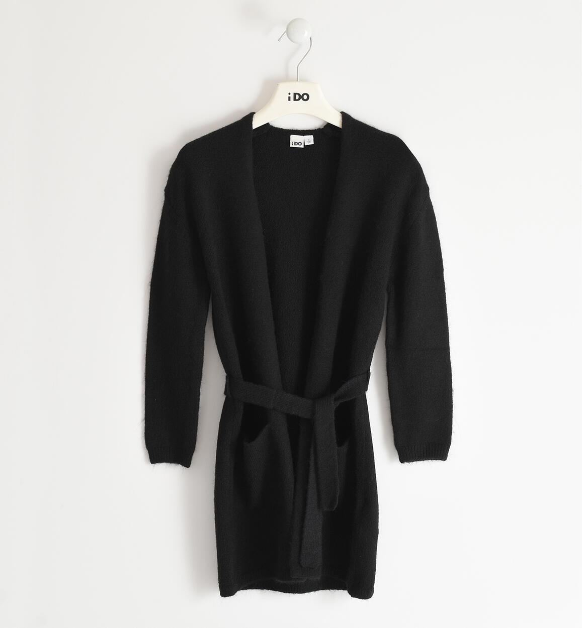 Cardigan lungo ragazza NERO iDO