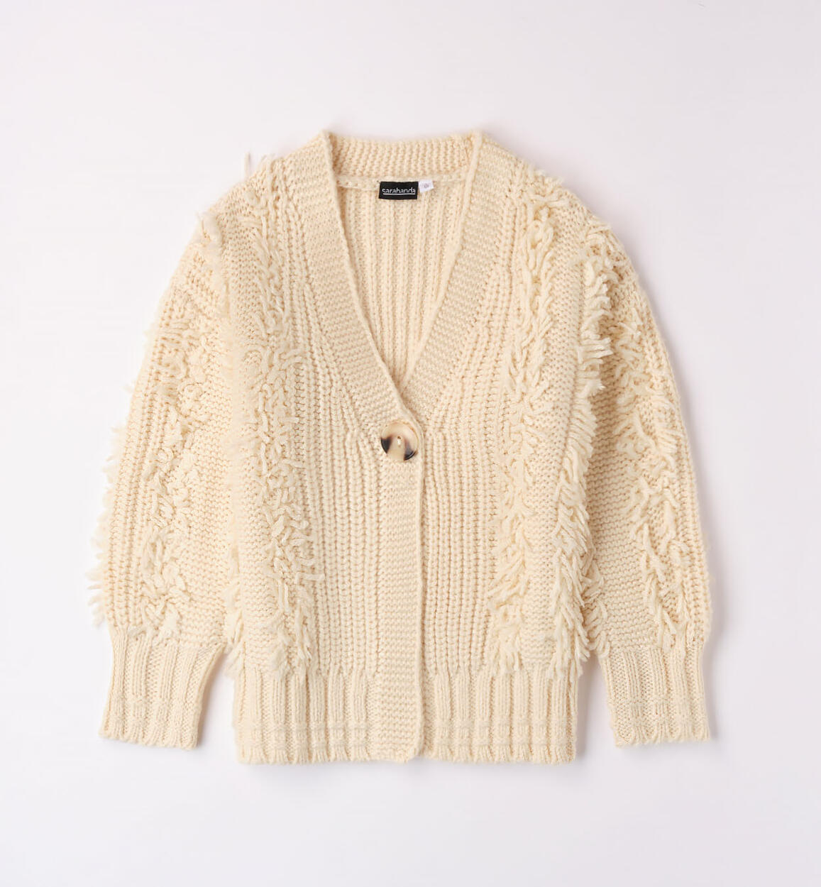 Cardigan ragazza con bottone BEIGE Sarabanda