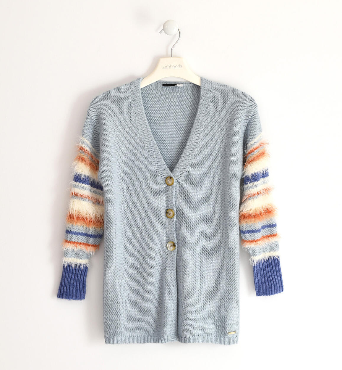 Cardigan ragazza con lurex AZZURRO Sarabanda