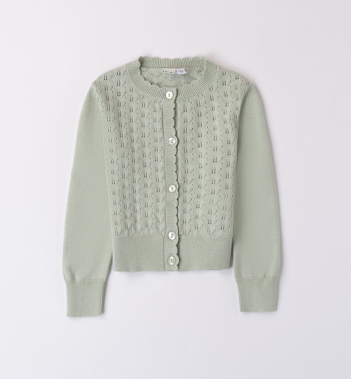 Cardigan traforato bambina VERDE iDO