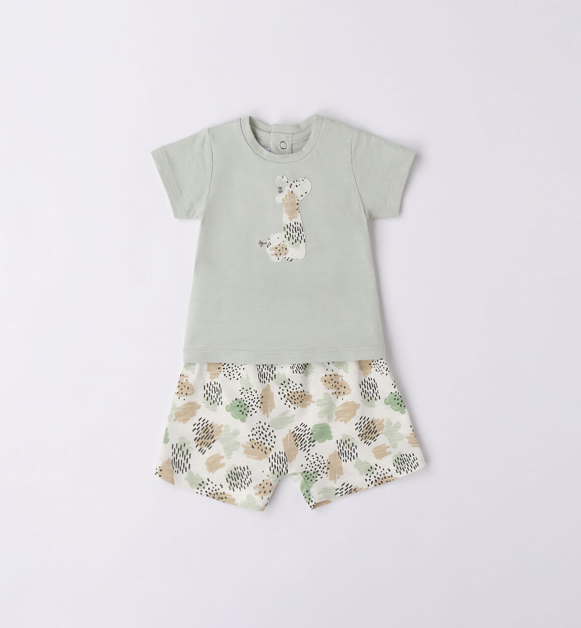 Completino bimbo t-shirt e shorts VERDE Minibanda