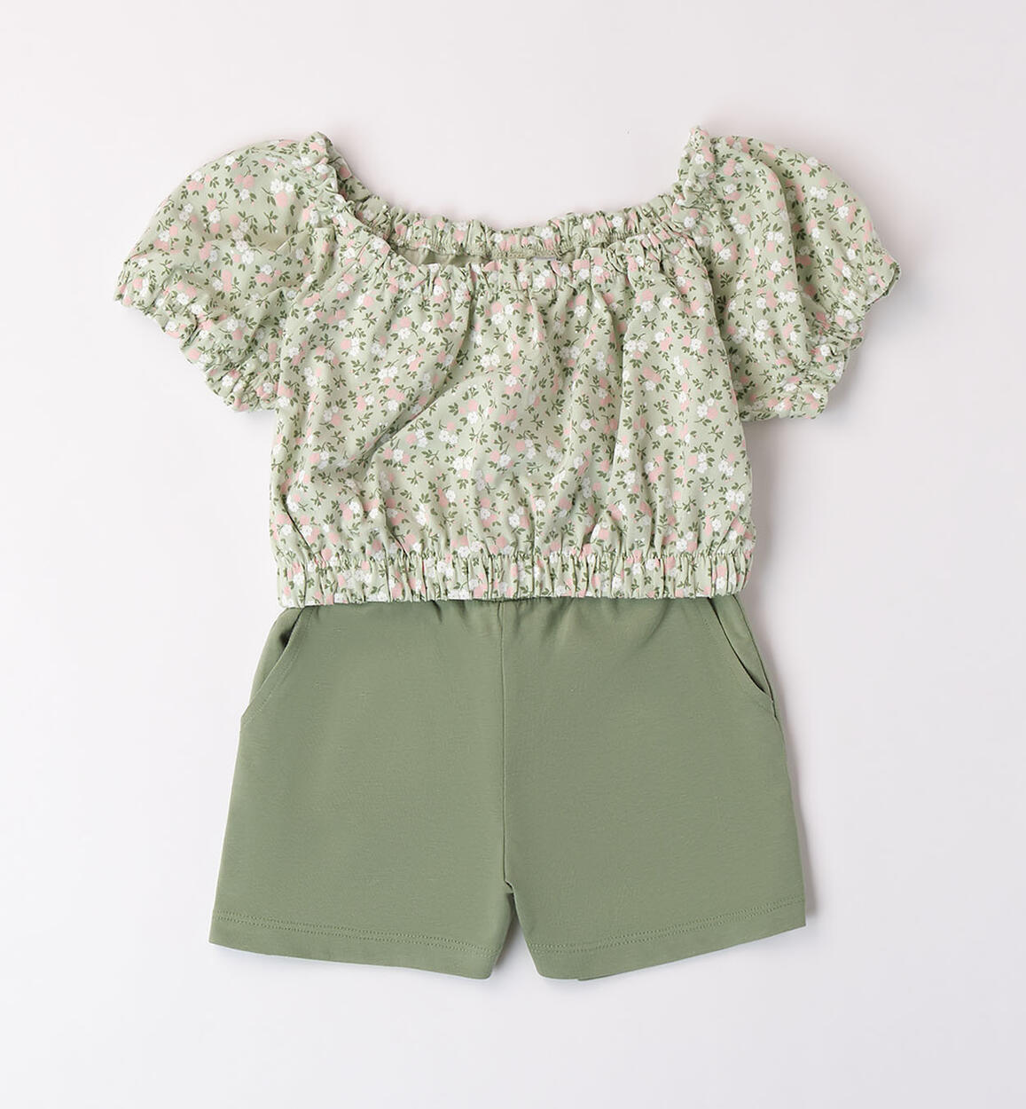 Girl's cool floral set GREEN iDO