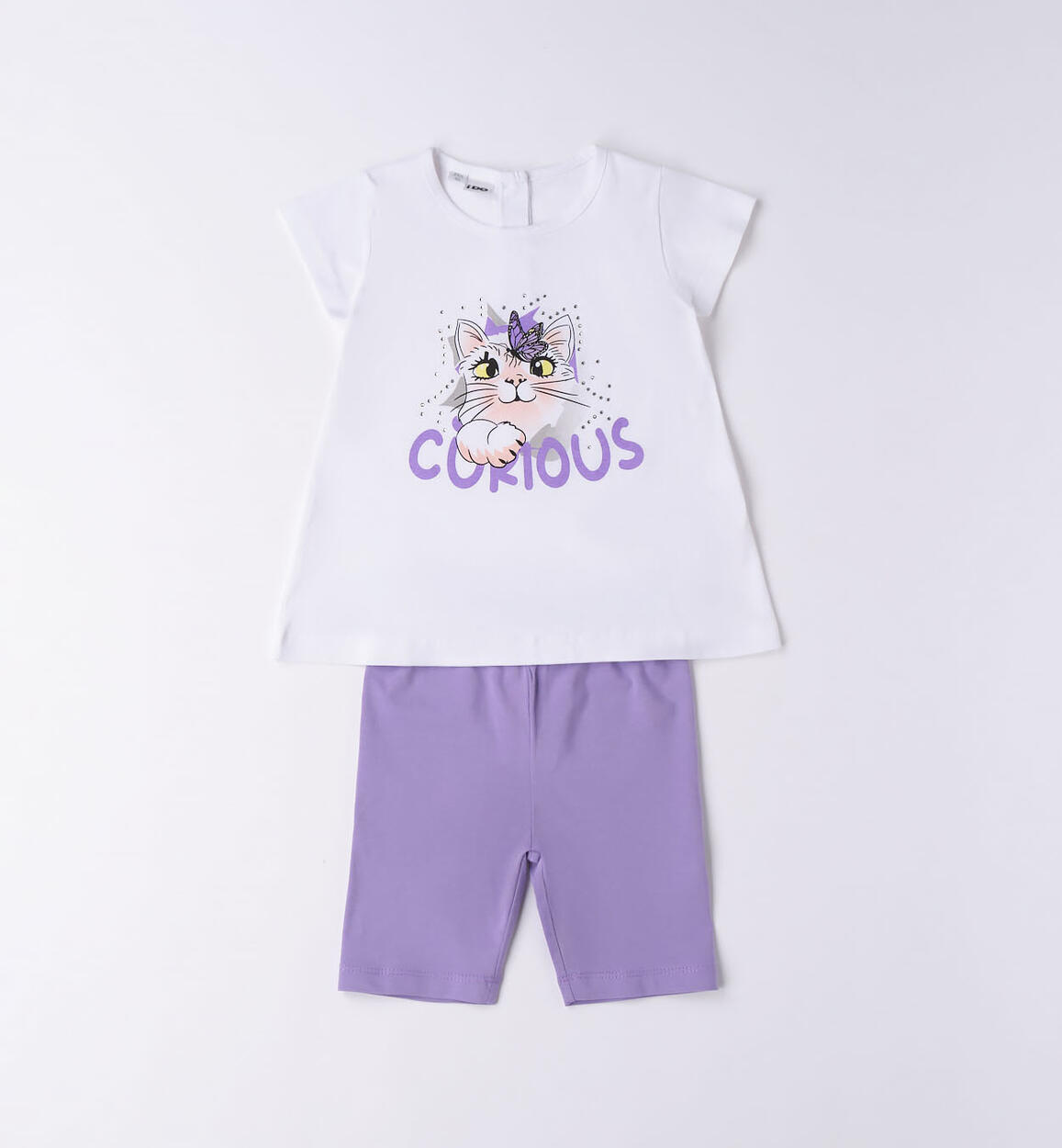 Completo bambina t-shirt e leggings BIANCO iDO