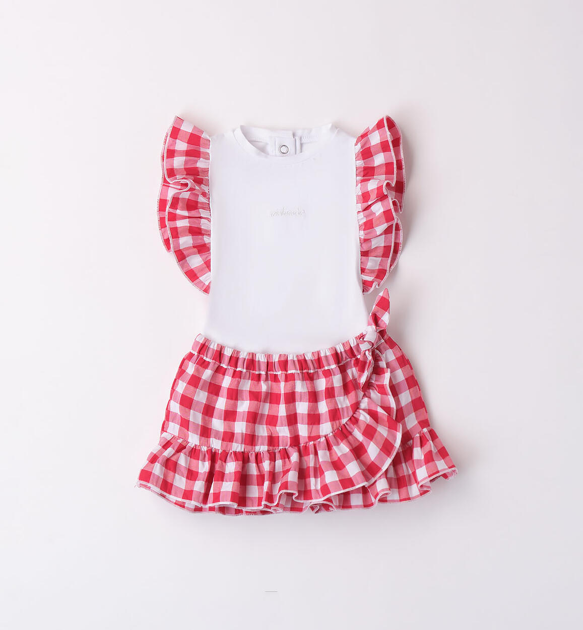 Girls' bodysuit and skirt outfit WHITE Minibanda