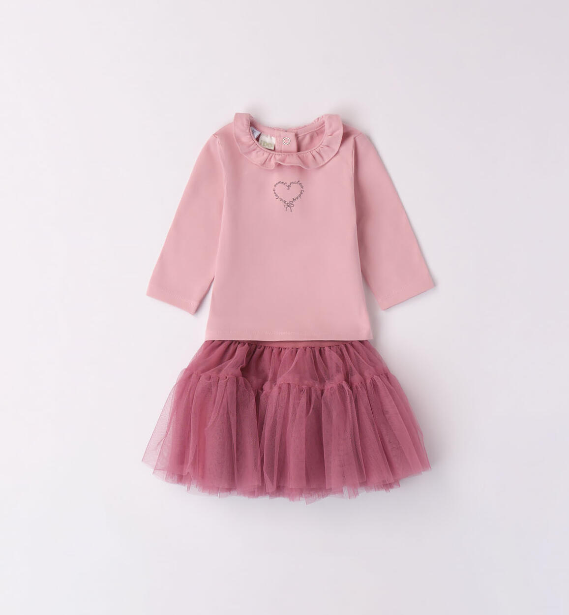 Completo bimba maglia e gonna tulle VIOLA iDO