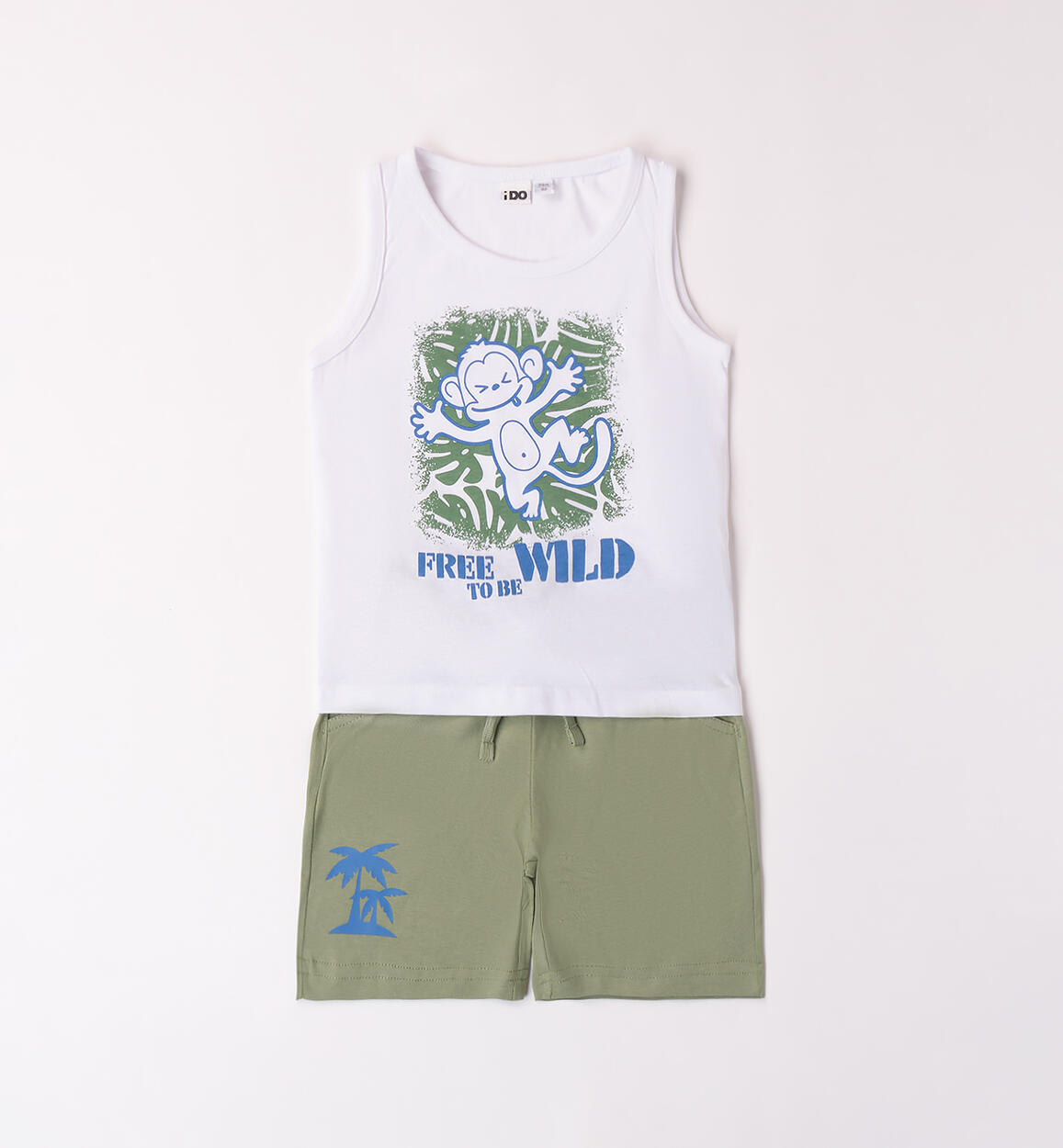 Monkey tank top outfit for boys WHITE iDO