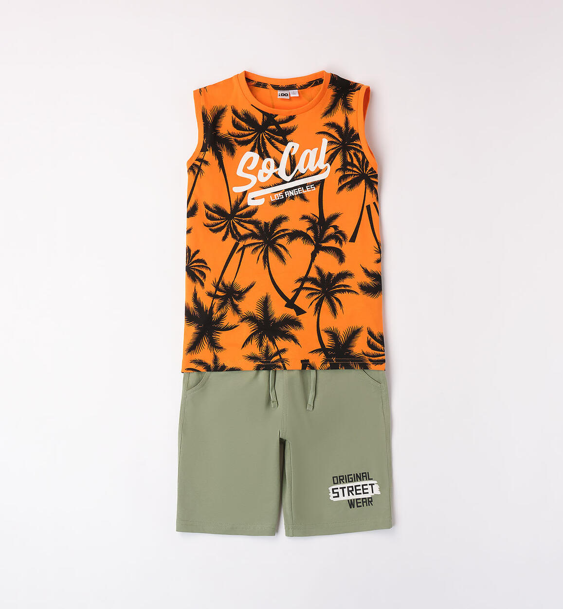 Boys' set with vest top ORANGE iDO