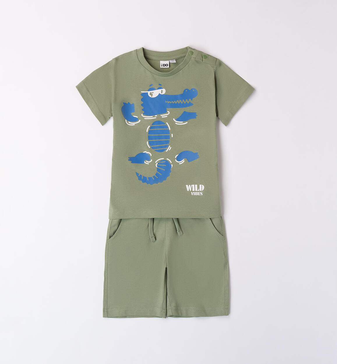 Short crocodile suit for boys GREEN iDO