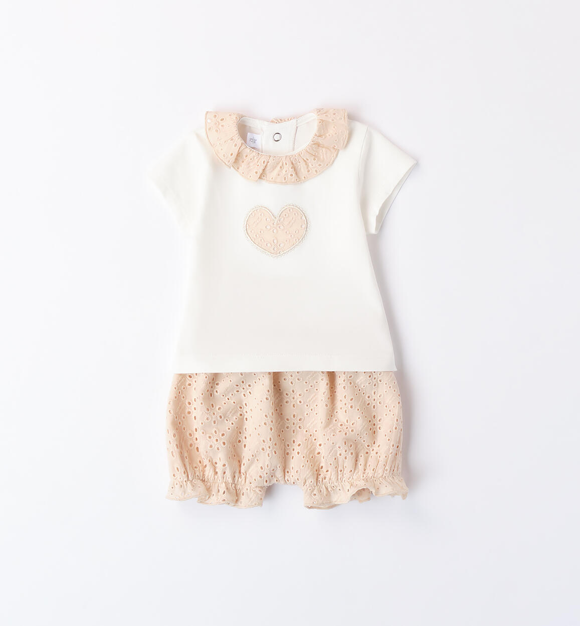 Completo due pezzi per bimba neonata BEIGE Minibanda