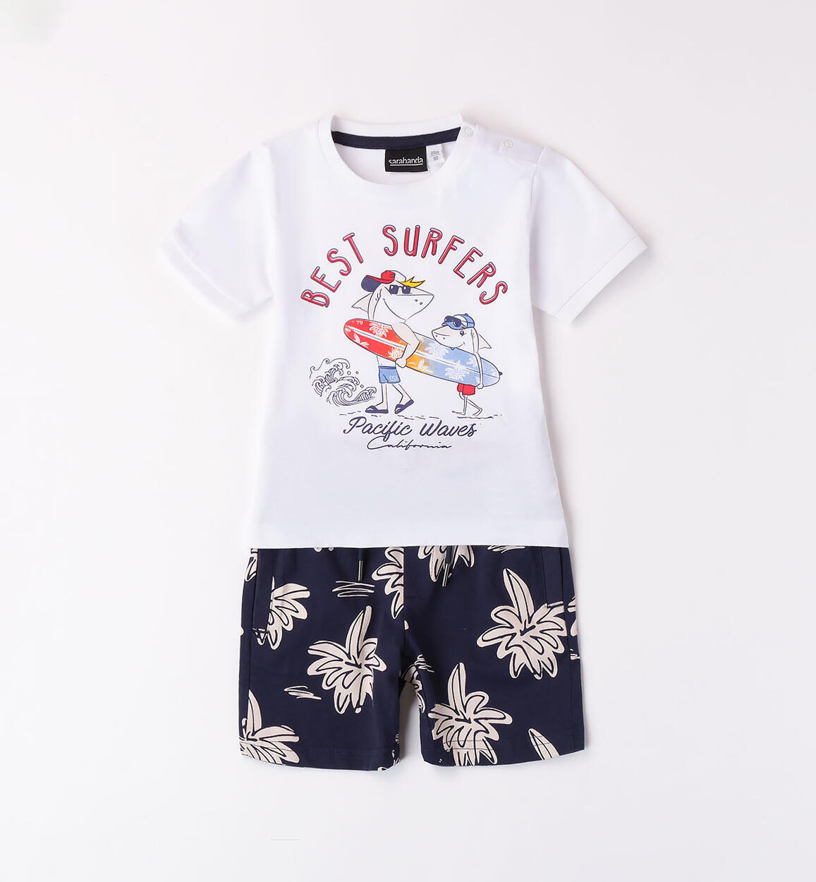 Completo estivo bambino surf BIANCO Sarabanda