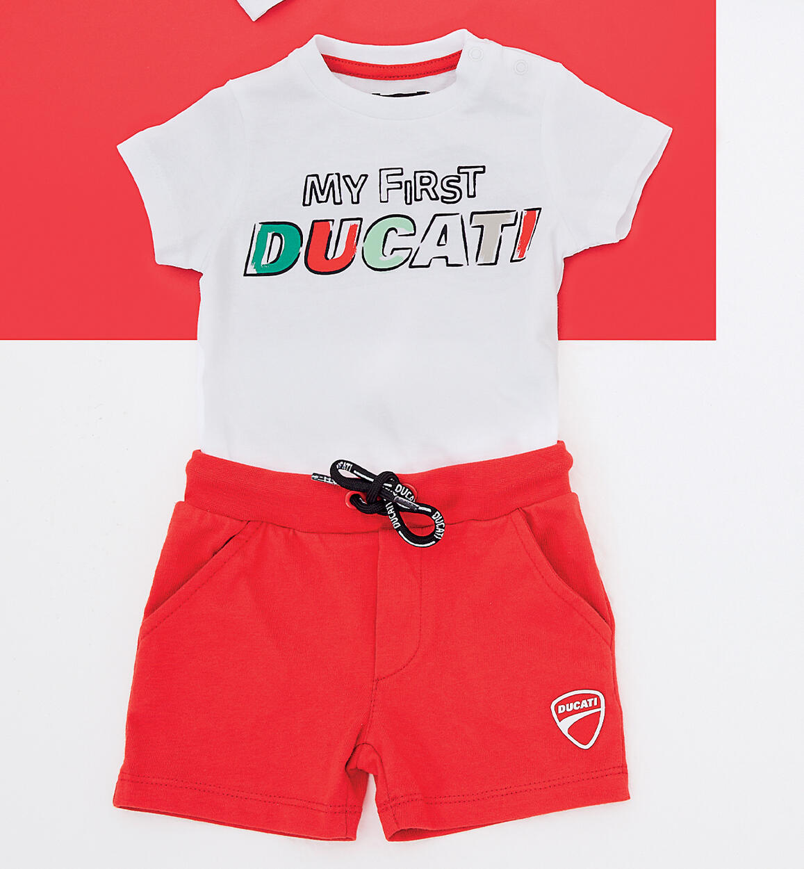 Completo estivo stampa Ducati per bambino BIANCO DUCATI