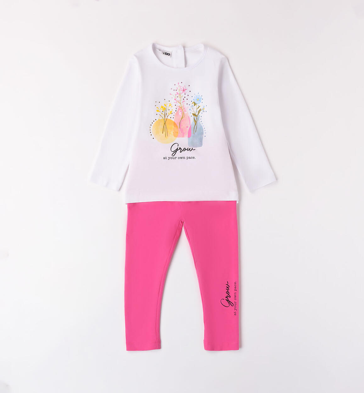 Completo maglietta e leggings per bambina BIANCO iDO