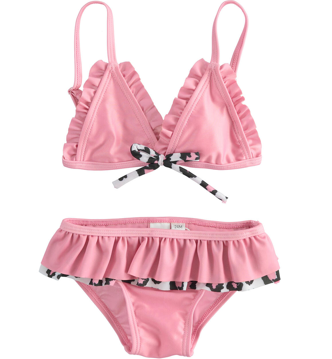 Costume due pezzi per bambina dettagli animalier ROSA iDO