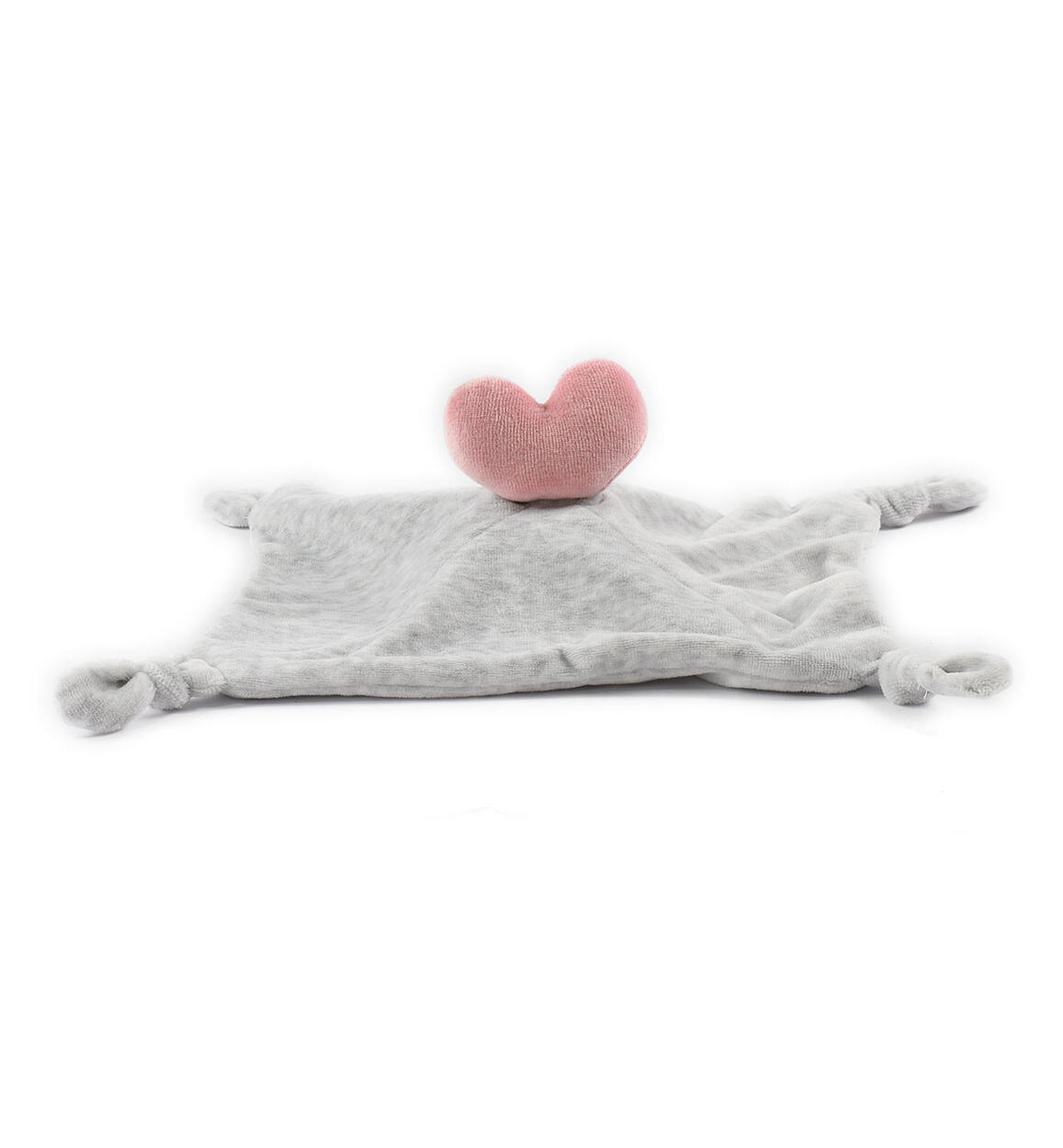 Doudou neonato con cuore GRIGIO iDO