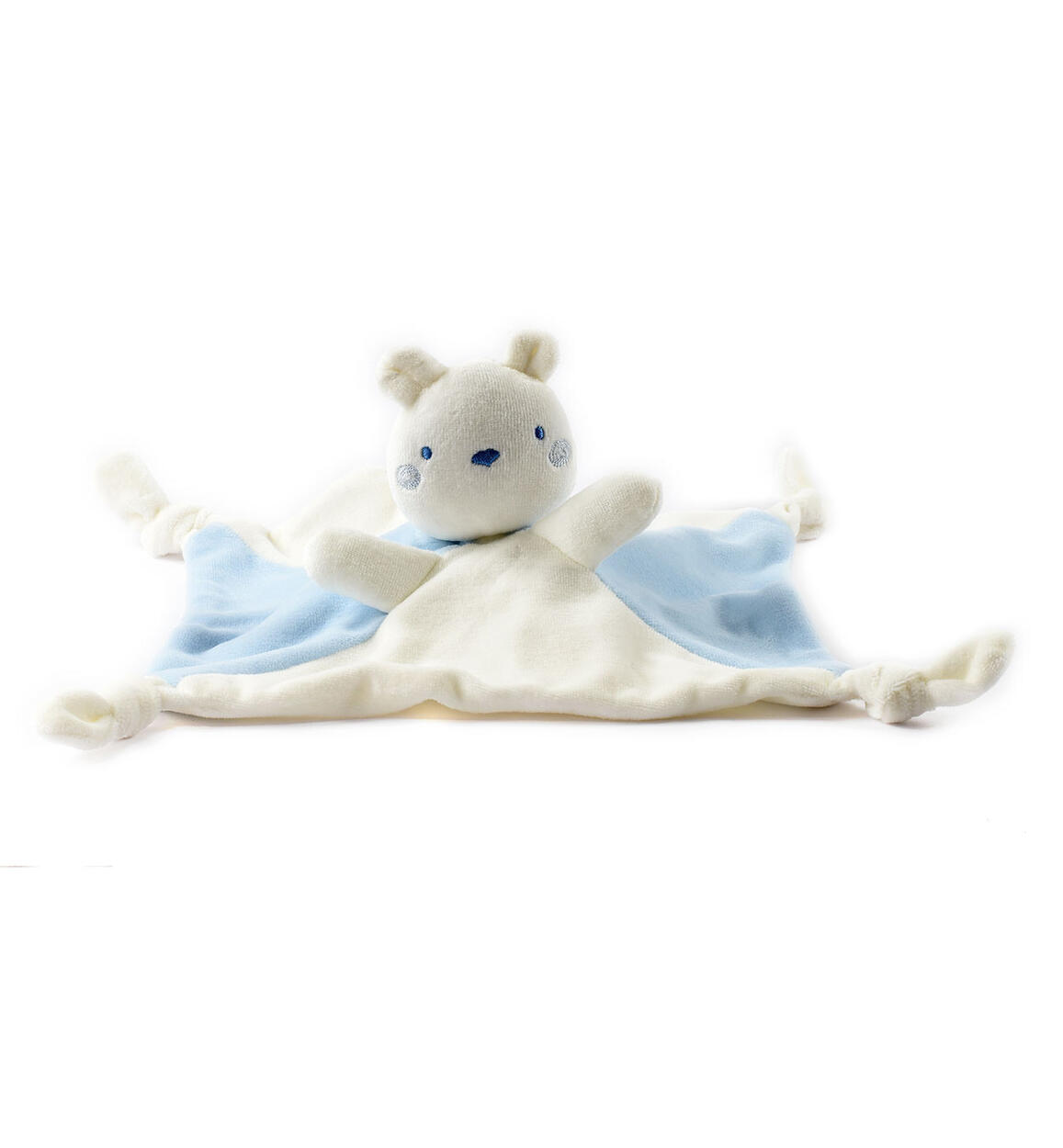 Doudou neonato con orsetto AZZURRO iDO