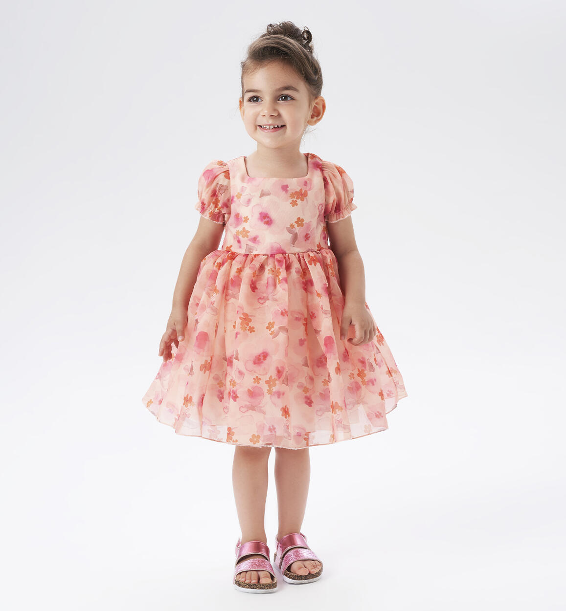 Sarabanda elegant floral dress for girls from 9 months to 8 years ORANGE Sarabanda