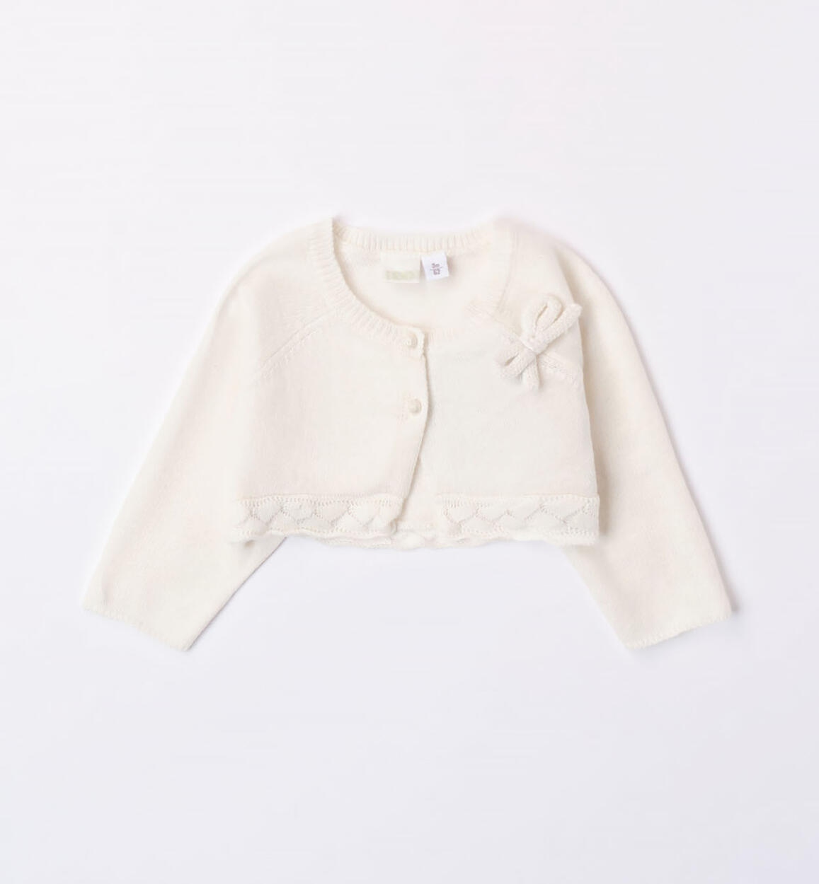 Elegante cardigan bimba con fiocco PANNA iDO