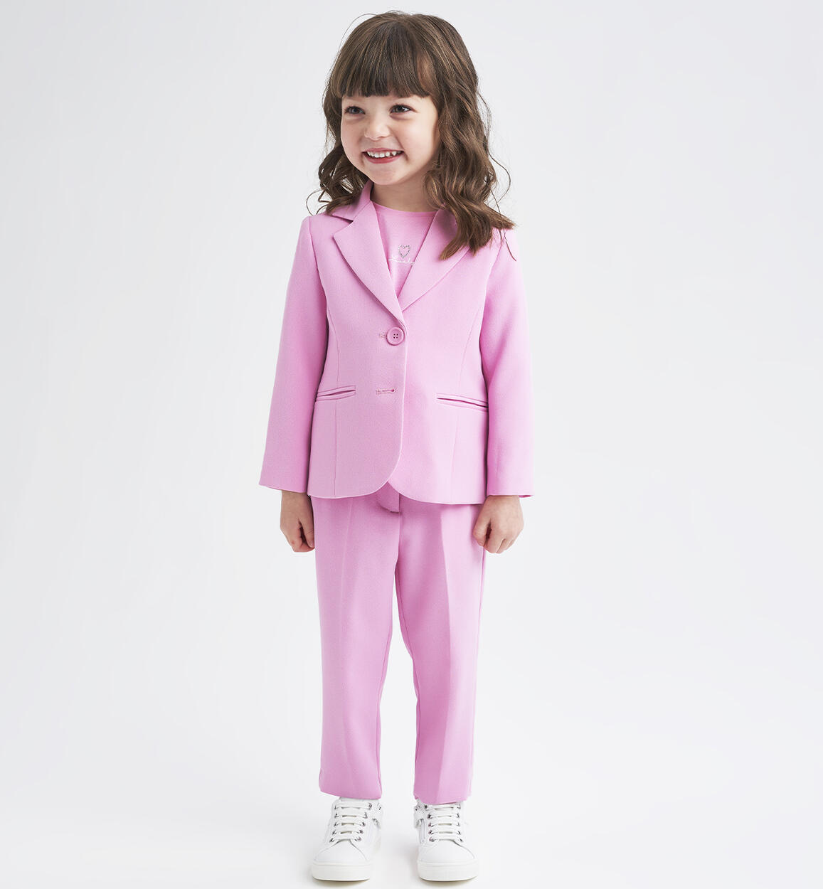 Girls' elegant trouser suit PINK iDO