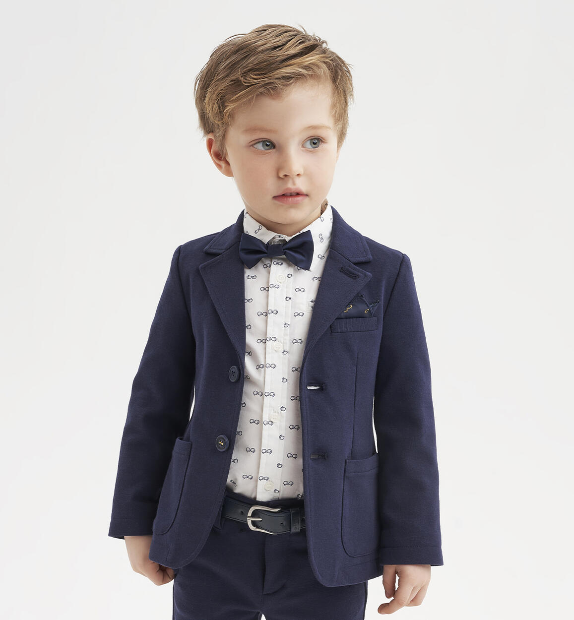 Elegante giacca con fazzoletto per bambino BLU Sarabanda