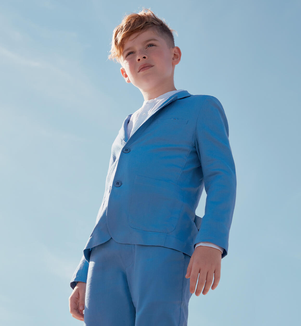 Boys' elegant linen jacket BLUE iDO