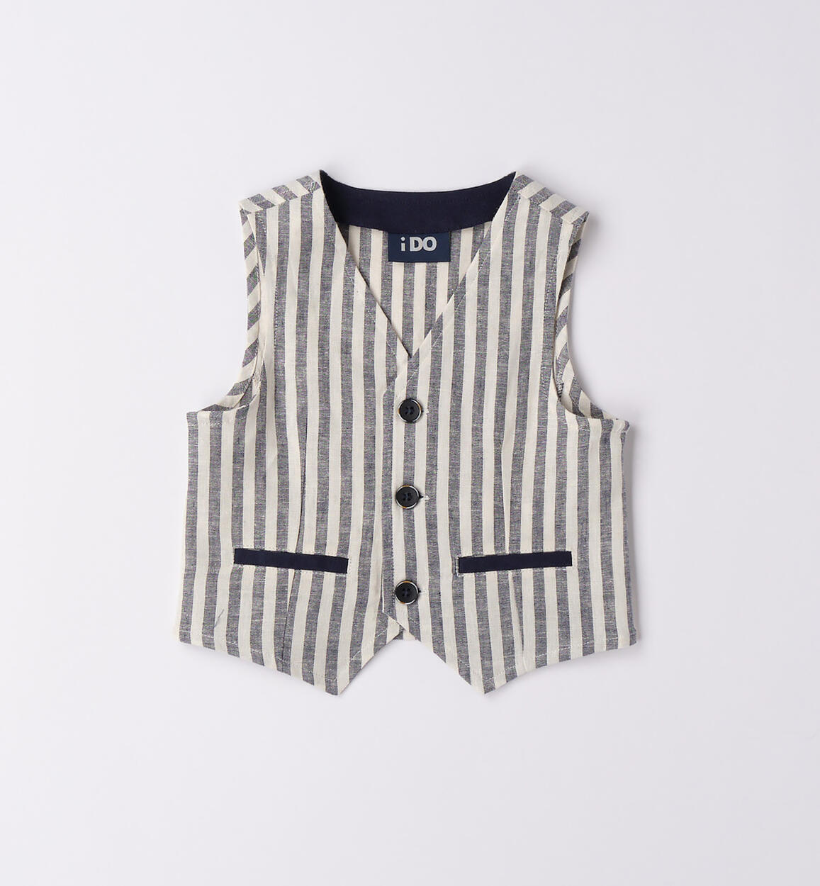 Elegante gilet bambino rigato BLU iDO