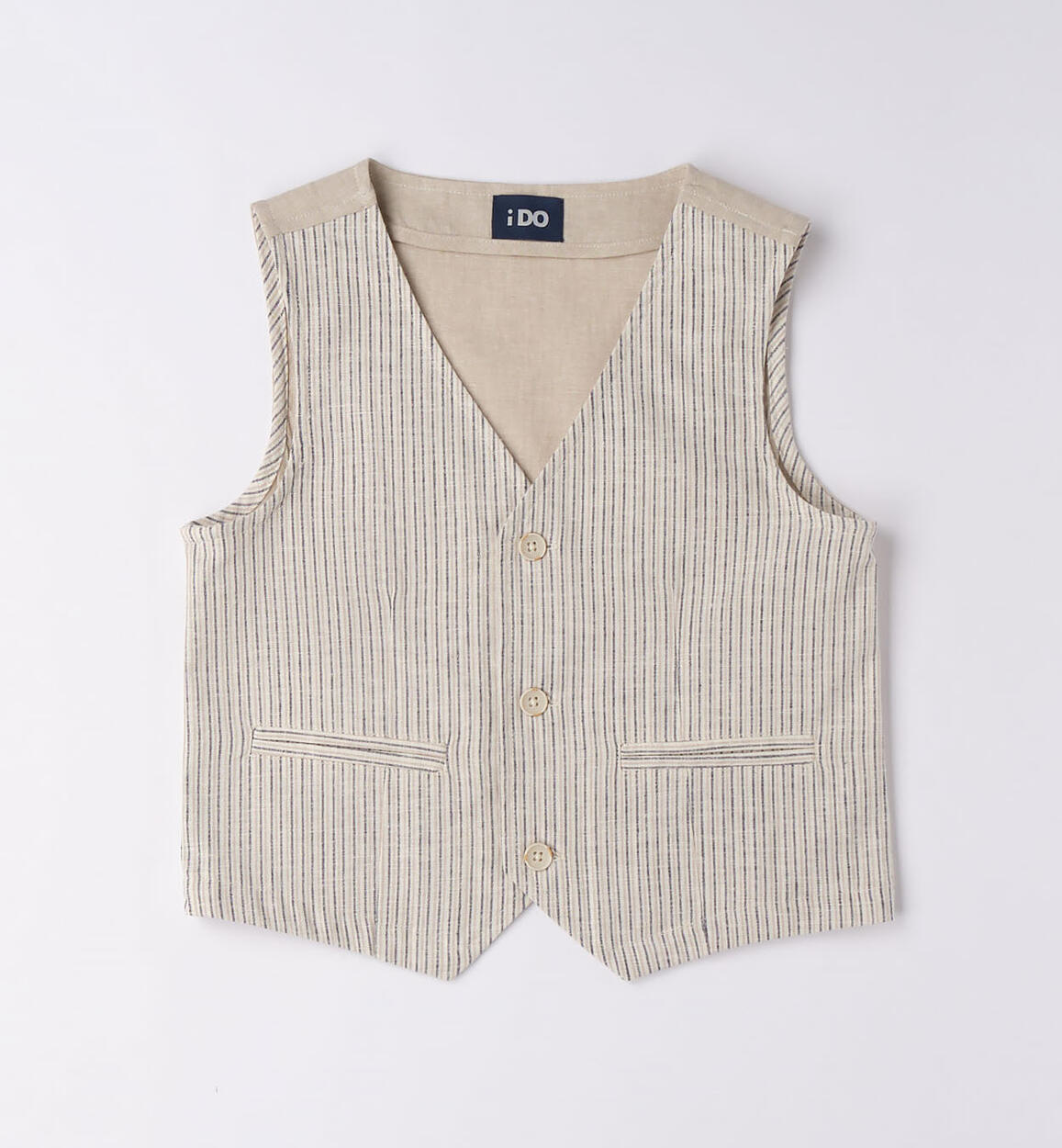 Elegante gilet ragazzo a righe BEIGE iDO