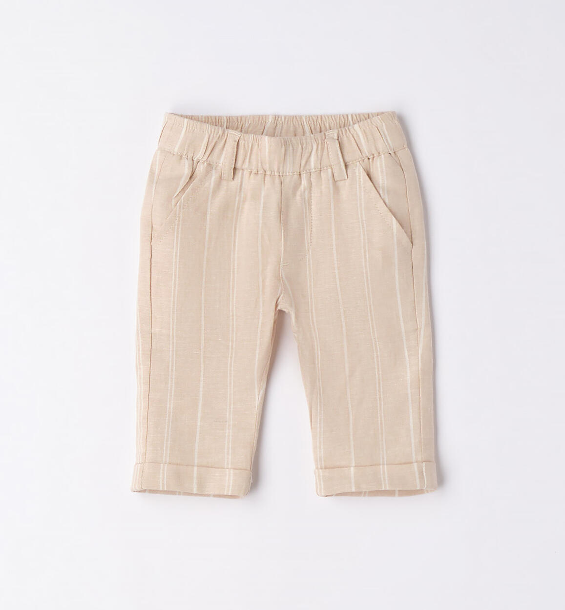 Elegante pantalone rigato bimbo BEIGE Minibanda