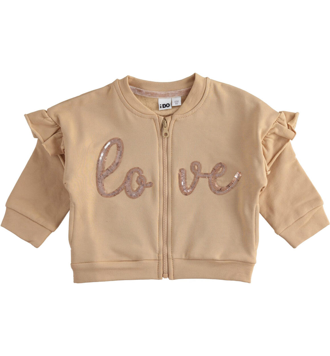 Felpa bambina con ruches BEIGE iDO