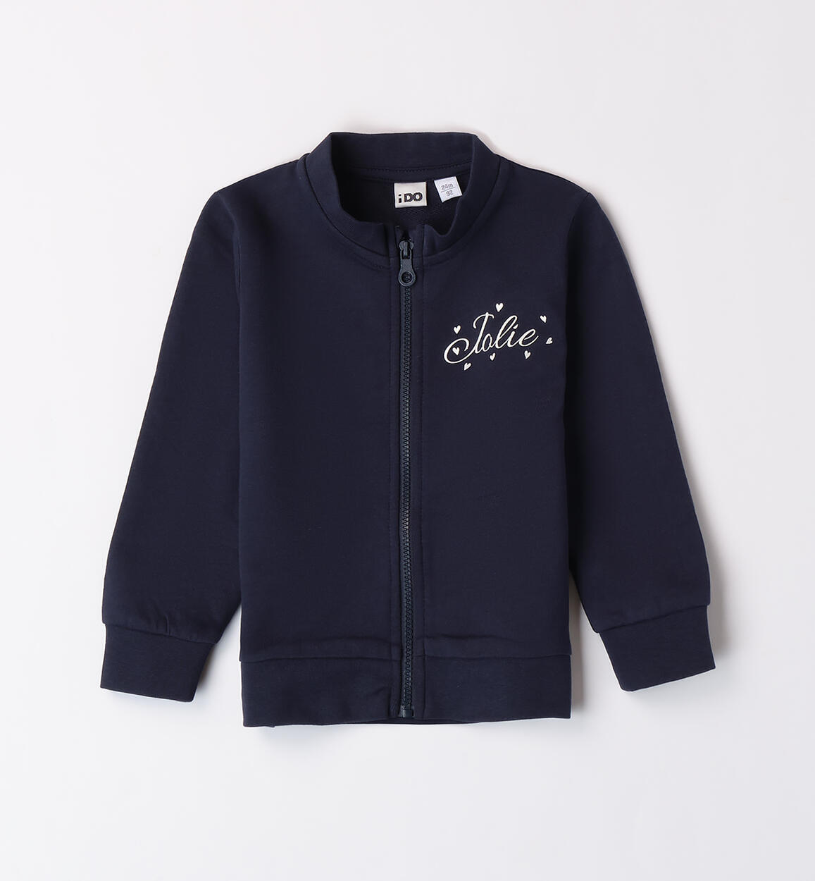 Felpa bambina con zip BLU iDO