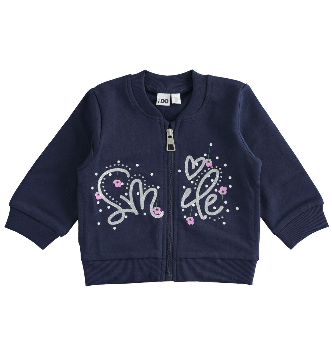 Felpa bambina con zip BLU iDO