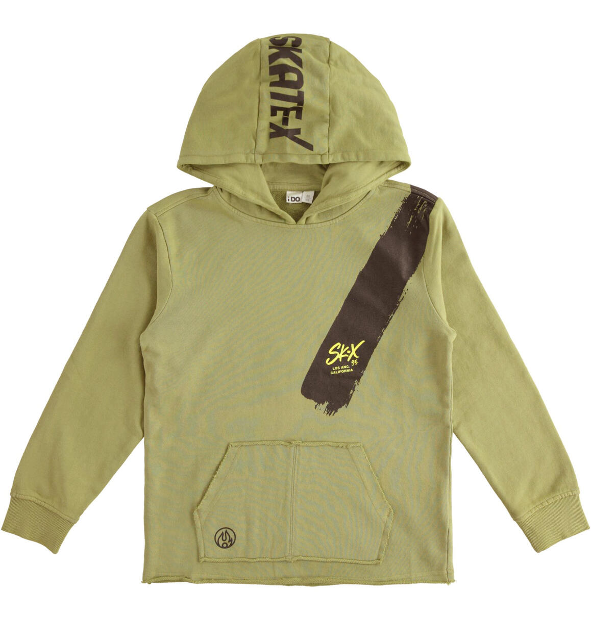 Felpa bambino con cappuccio oversize fit VERDE iDO