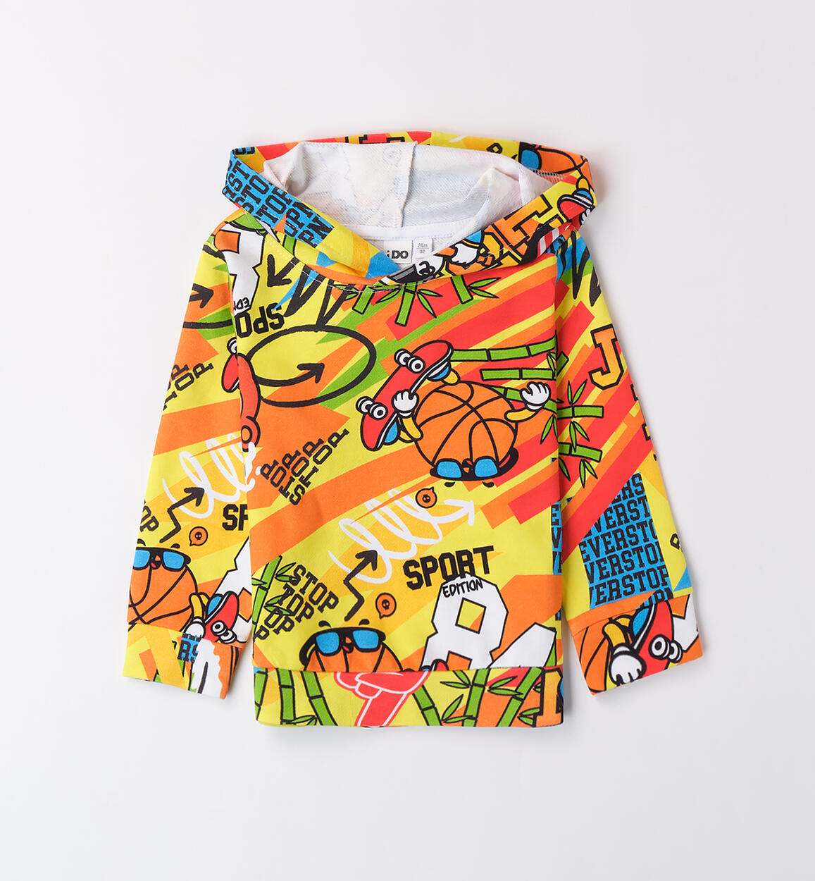 Colourful hooded sweatshirt for boys ORANGE iDO