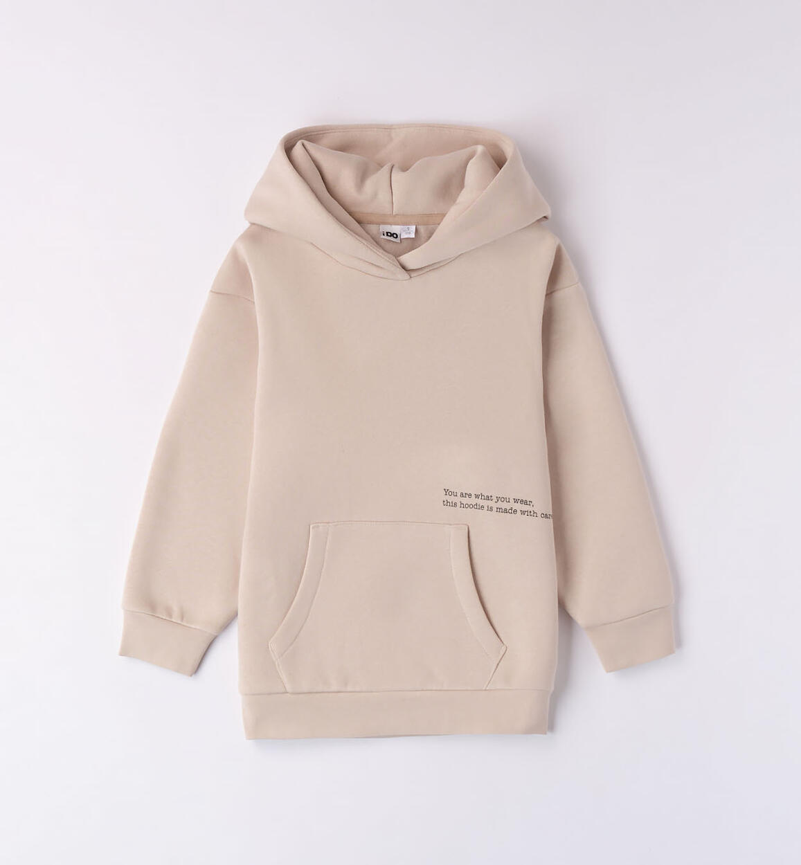 iDO hooded sweatshirt for girls from 8 to 16 years BEIGE iDO