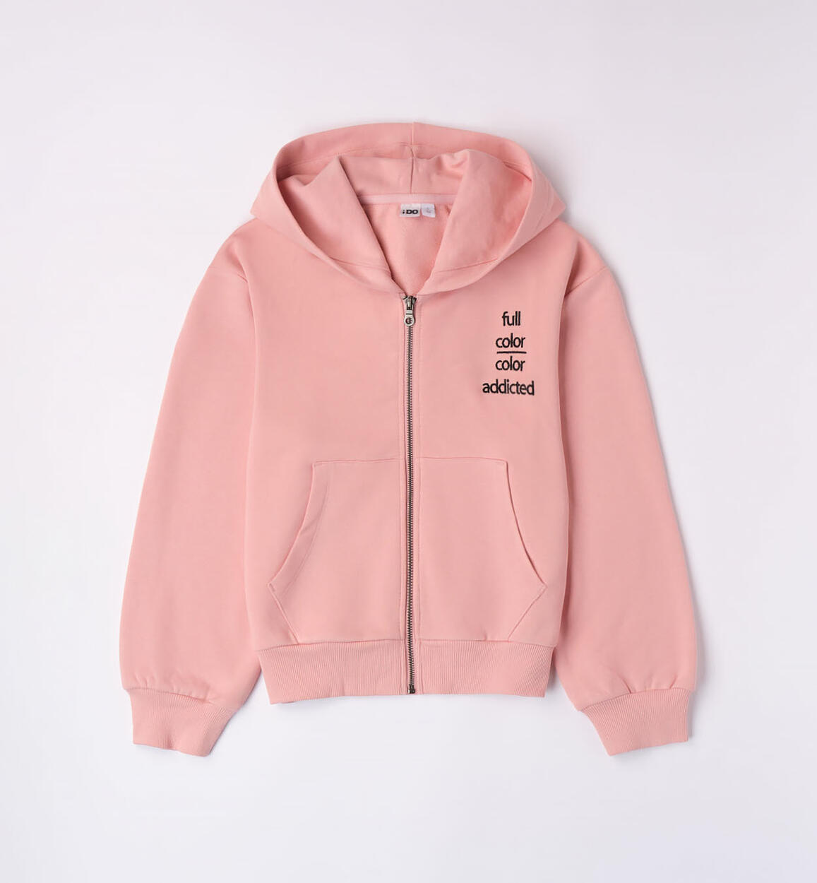 Felpa con zip per ragazza ROSA iDO