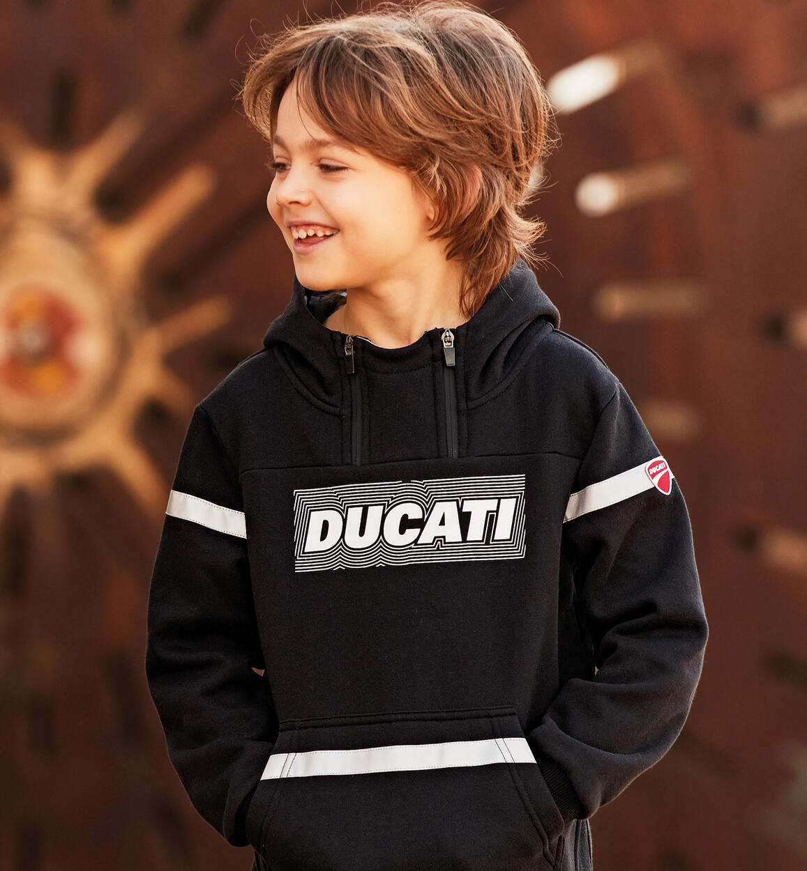 Felpa Ducati con cappuccio e stampa NERO DUCATI