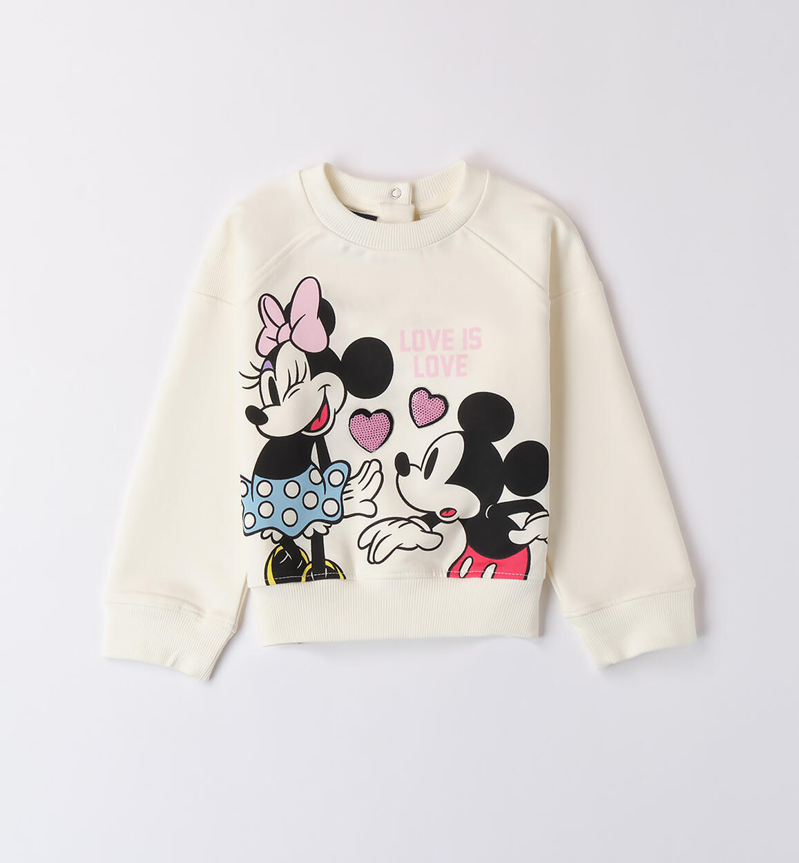 Girls' Minnie and Mickey Mouse sweatshirt WHITE iDO