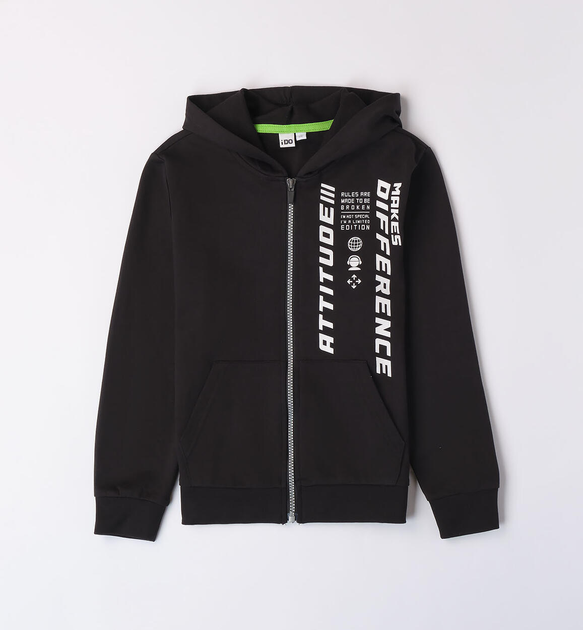 Boys' black hoodie BLACK iDO