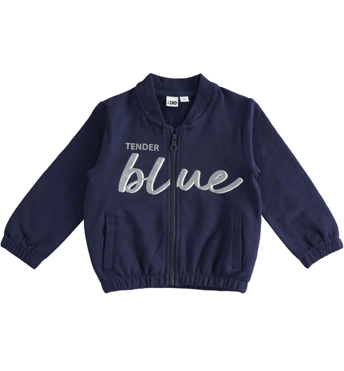 Felpa sportiva bambina con zip BLU iDO